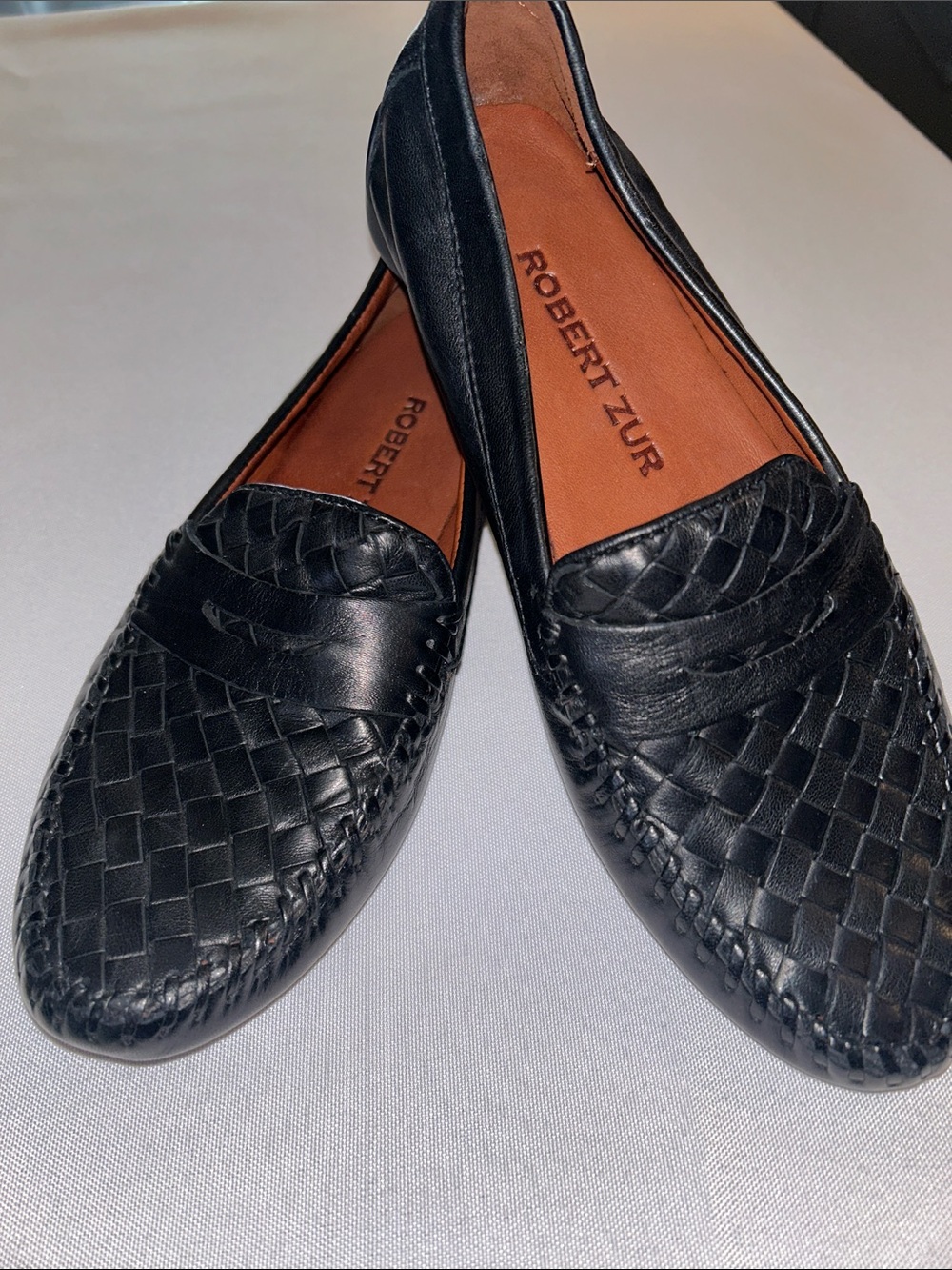 Robert Zur Women's Petra Black Woven Leather Driving Shoe NWOT New No Box sz 7.5